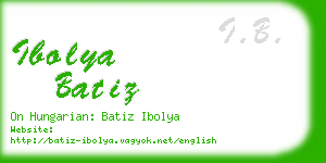 ibolya batiz business card